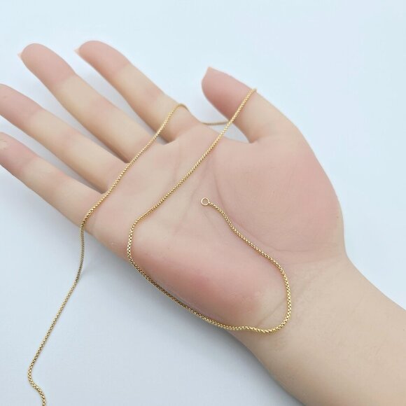 "Minimal Rose Gold Box Chain Necklace for Women, 19.7 Inch Length, XPNL0089 - Picture 12 of 12